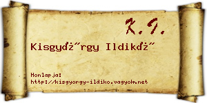 Kisgyörgy Ildikó névjegykártya