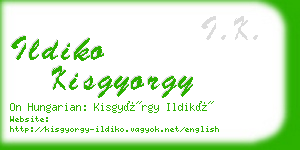 ildiko kisgyorgy business card